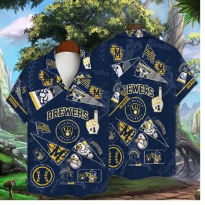 Milwaukee Brewers Fan Collage Hawaiian Shirt