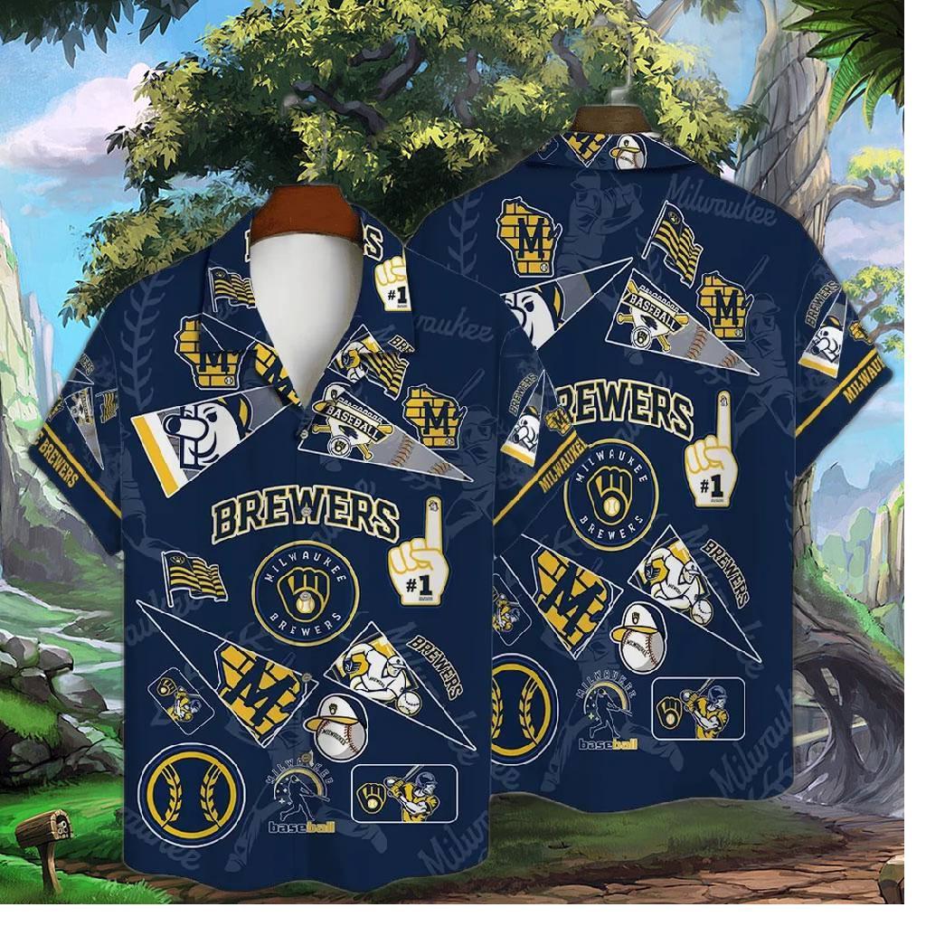 Milwaukee Brewers Fan Collage Hawaiian Shirt