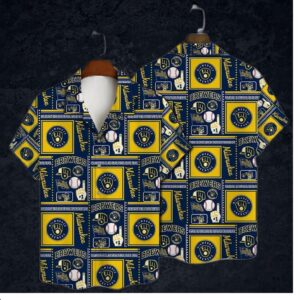 Milwaukee Brewers Retro Patchwork Hawaiian Shirt