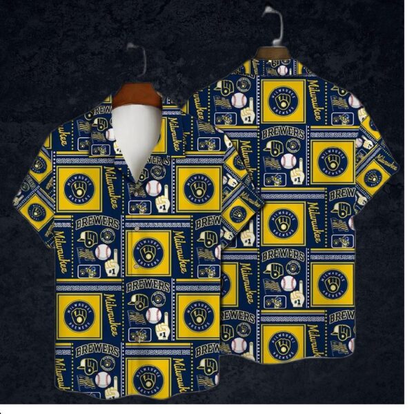 Milwaukee Brewers Retro Patchwork Hawaiian Shirt