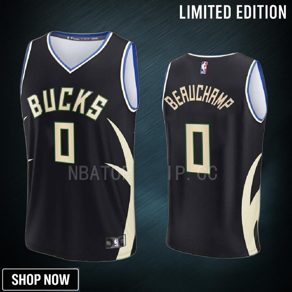 Milwaukee Bucks 0 Marjon Beauchamp Statement Edition Men Jersey -23 Fast Break Black