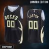 Milwaukee Bucks 00 Custom Statement Edition Men Jersey -23 Fast Break Black