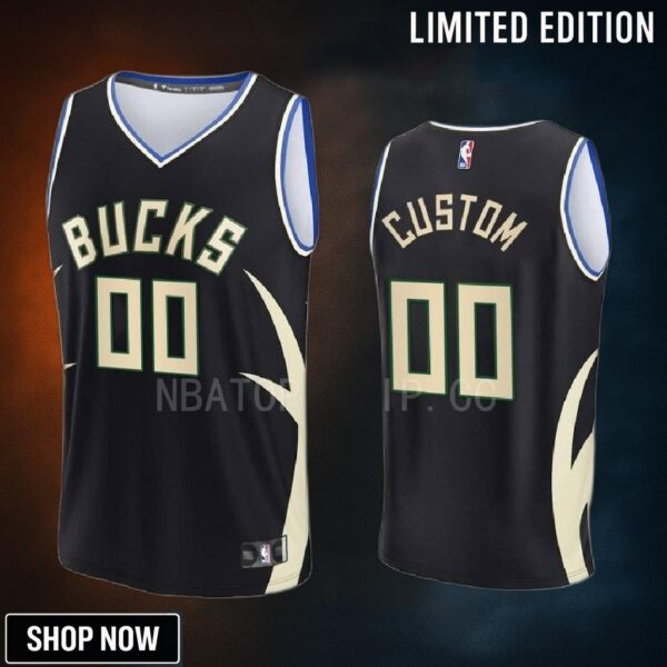 Milwaukee Bucks 00 Custom Statement Edition Men Jersey -23 Fast Break Black