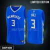 Milwaukee Bucks George Hill 3 City Edition Jersey -23 Fastbreak Royal