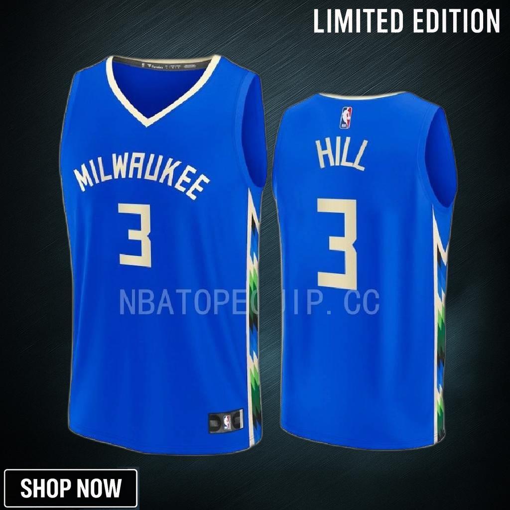 Milwaukee Bucks George Hill 3 City Edition Jersey -23 Fastbreak Royal