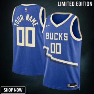 Milwaukee Bucks Nike City Edition Swingman Jersey - Custom Unisex