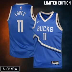 Milwaukee Bucks Nike City Edition Swingman Jersey - Royal Brook Lopez Youth