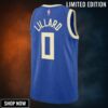 Milwaukee Bucks Nike City Edition Swingman Jersey - Royal Damian Lillard Unisex