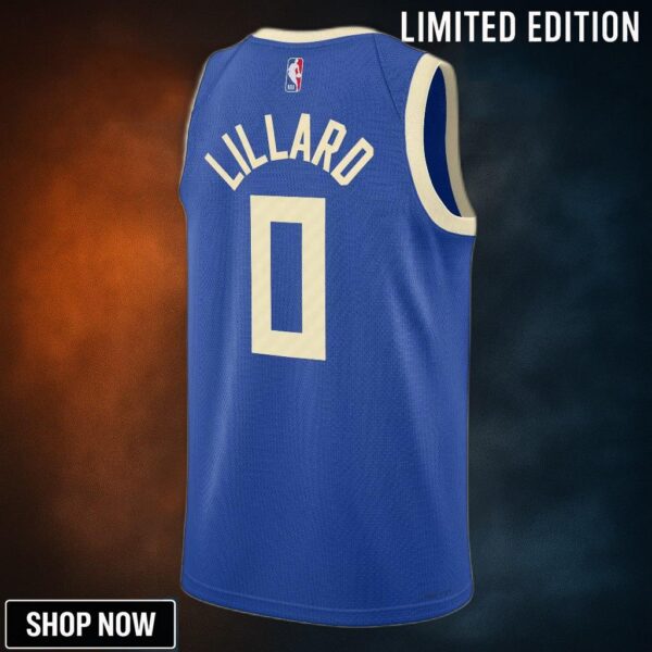 Milwaukee Bucks Nike City Edition Swingman Jersey - Royal Damian Lillard Unisex