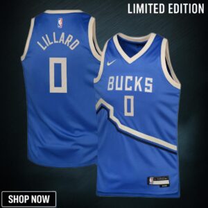 Milwaukee Bucks Nike City Edition Swingman Jersey - Royal Damian Lillard Youth
