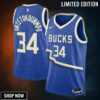 Milwaukee Bucks Nike City Edition Swingman Jersey - Royal Giannis Antetokounmpo Unisex