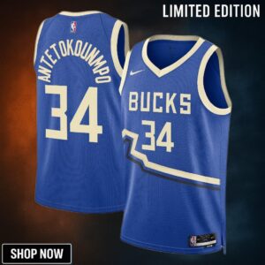 Milwaukee Bucks Nike City Edition Swingman Jersey - Royal Giannis Antetokounmpo Unisex