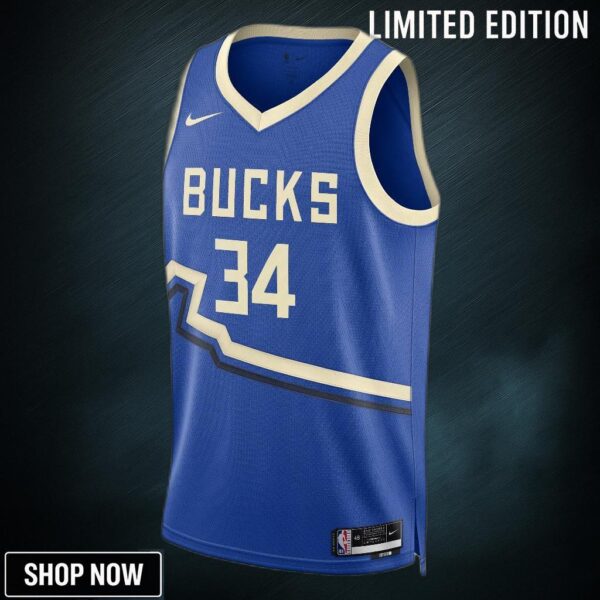 Milwaukee Bucks Nike City Edition Swingman Jersey - Royal Giannis Antetokounmpo Unisex