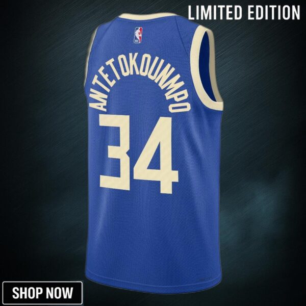 Milwaukee Bucks Nike City Edition Swingman Jersey - Royal Giannis Antetokounmpo Unisex