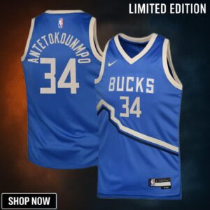 Milwaukee Bucks Nike City Edition Swingman Jersey - royal - Giannis Antetokounmpo Youth