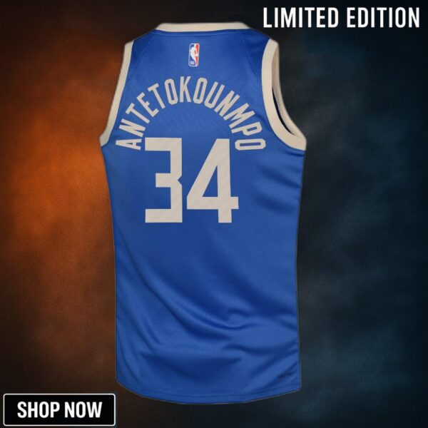 Milwaukee Bucks Nike City Edition Swingman Jersey - royal - Giannis Antetokounmpo Youth