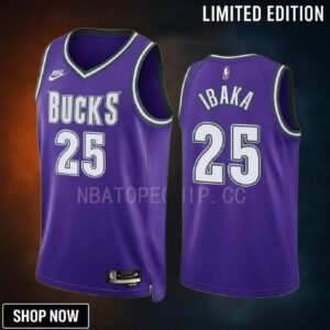 Milwaukee Bucks Serge Ibaka 25 -23 Classic Edition Purple Jersey