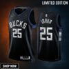 Milwaukee Bucks Serge Ibaka 25 Select Series 2 Black Jersey