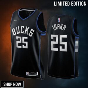 Milwaukee Bucks Serge Ibaka 25 Select Series 2 Black Jersey