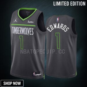 Minnesota Timberwolves Anthony Edwards 1 -23 Statement Edition Anthracite Men Jersey Swingman