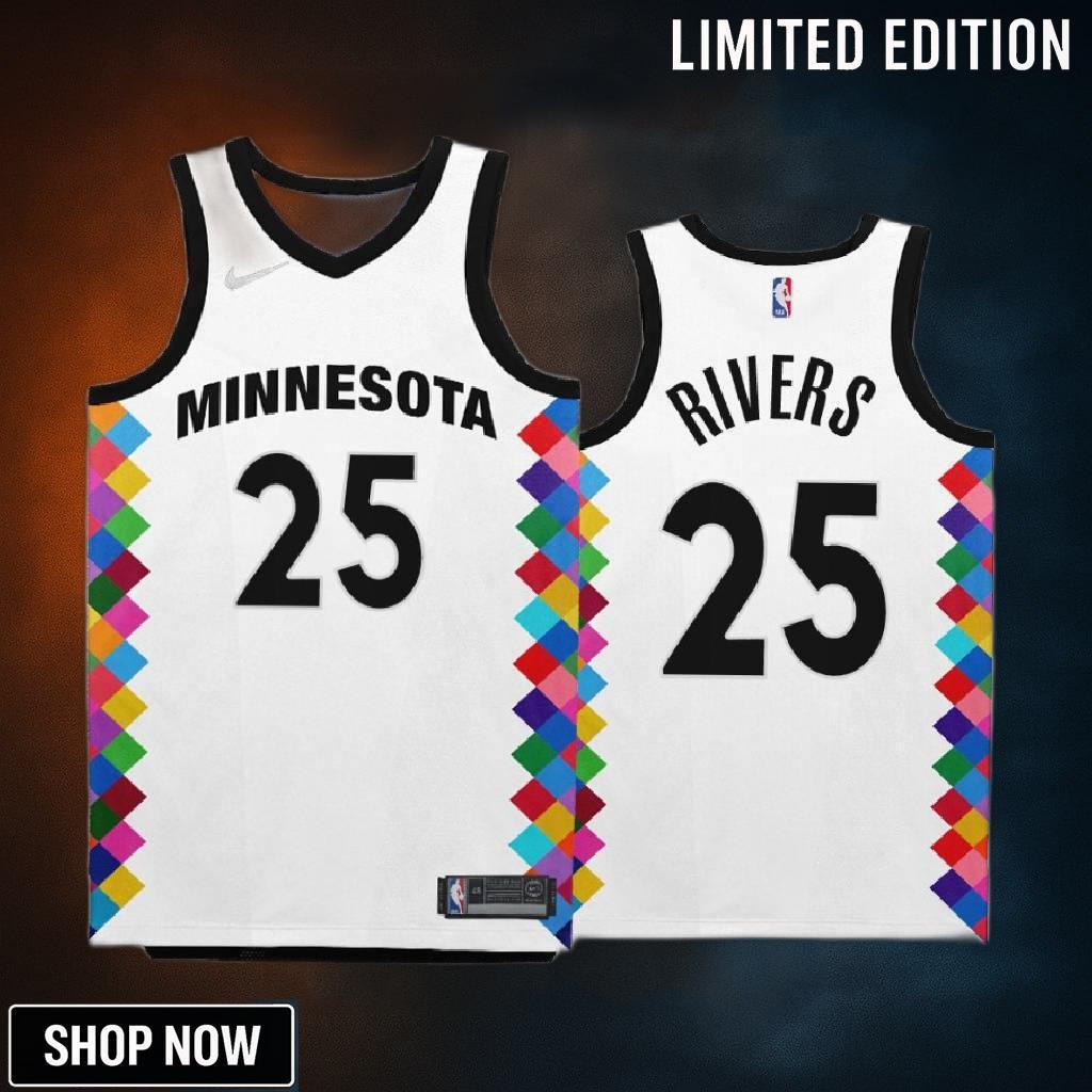 Minnesota Timberwolves Austin Rivers 25 -23 City Edition White Jersey Bob Dylan