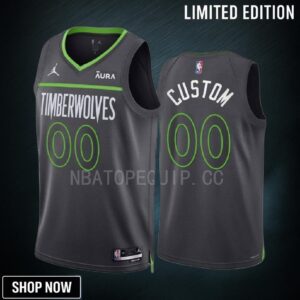 Minnesota Timberwolves Custom 00 Statement Edition Anthracite -23 Men Jersey Swingman