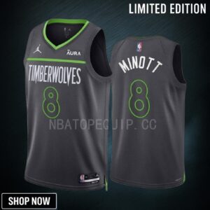 Minnesota Timberwolves Josh Minott 8 -23 Statement Edition Anthracite Men Jersey Swingman