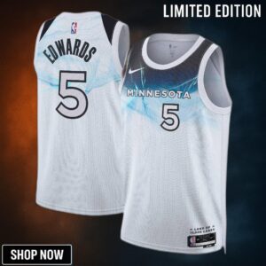 Minnesota Timberwolves Nike City Edition Swingman Jersey - White Anthony Edwards Unisex