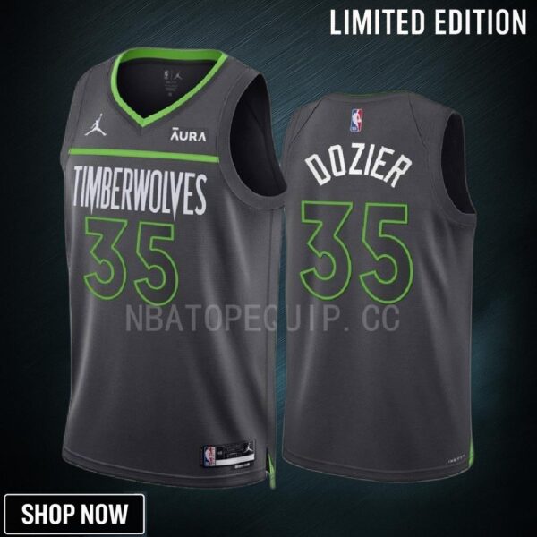 Minnesota Timberwolves P.j. Dozier 35 -23 Statement Edition Anthracite Men Jersey Swingman