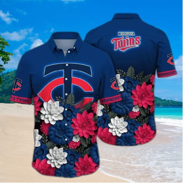 Minnesota Twins Bold Bloom Hawaiian Shirt
