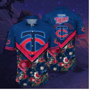 Minnesota Twins Chevron Blossom Hawaiian Shirt