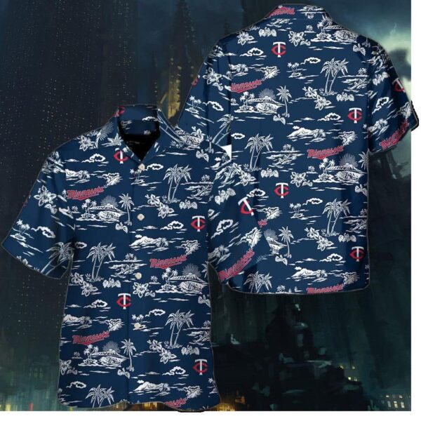 Minnesota Twins Island Sketch Hawaiian Shirt