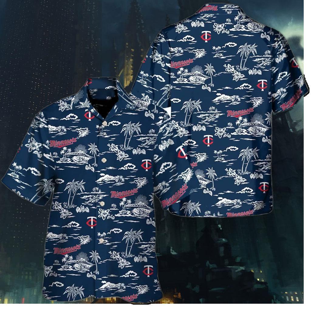 Minnesota Twins Island Sketch Hawaiian Shirt