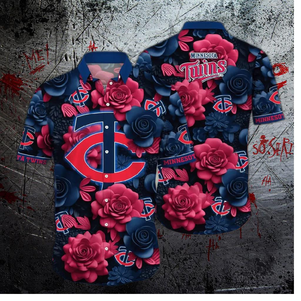 Minnesota Twins Midnight Bloom Hawaiian Shirt