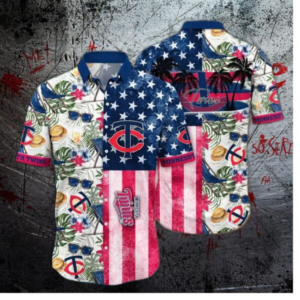 Minnesota Twins Patriotic Paradise Hawaiian Shirt