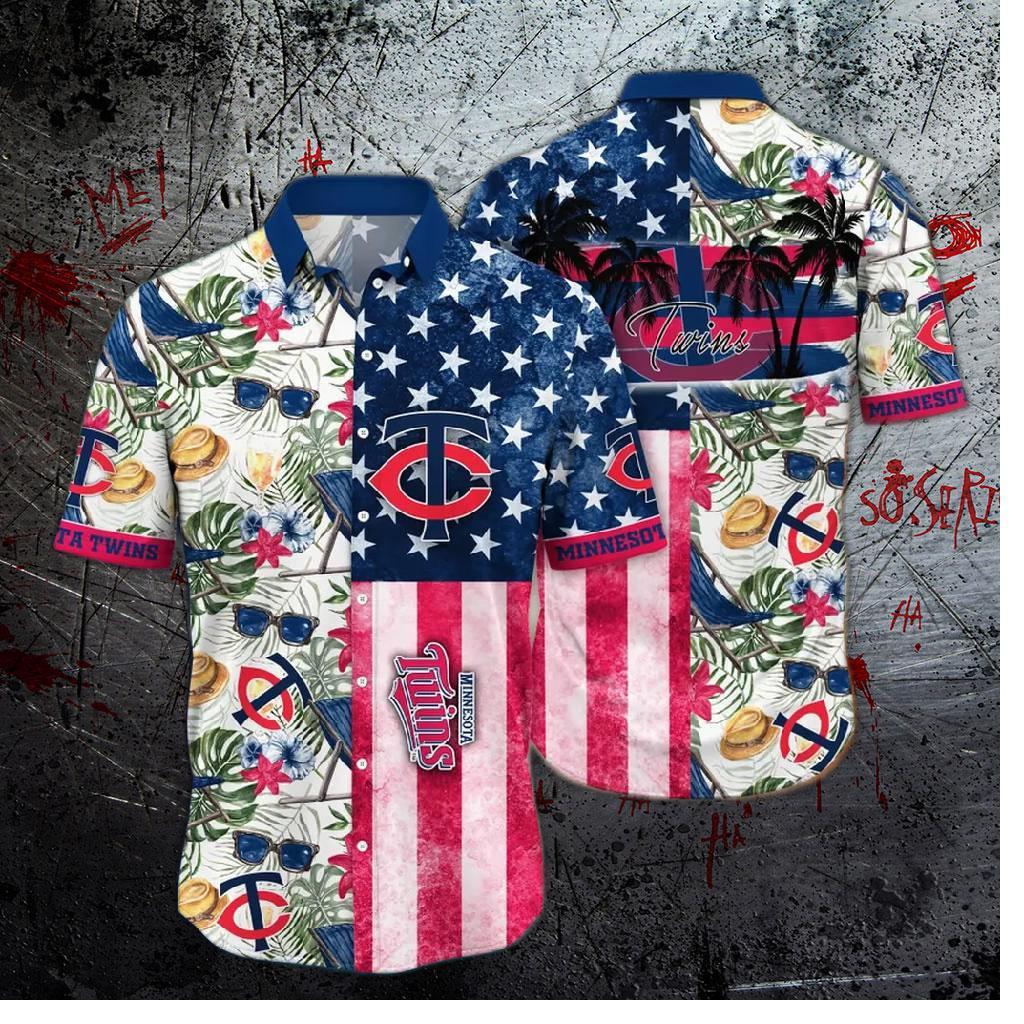 Minnesota Twins Patriotic Paradise Hawaiian Shirt