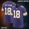Minnesota Vikings #18 Justin Jefferson Classic Player Game Jersey - Purple