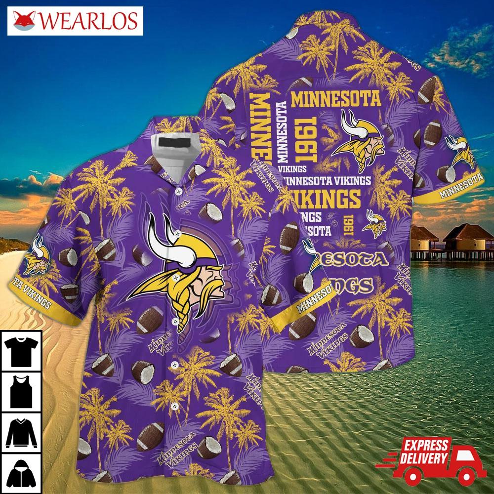 Minnesota Vikings Coconut Football Hawaiian Shirt