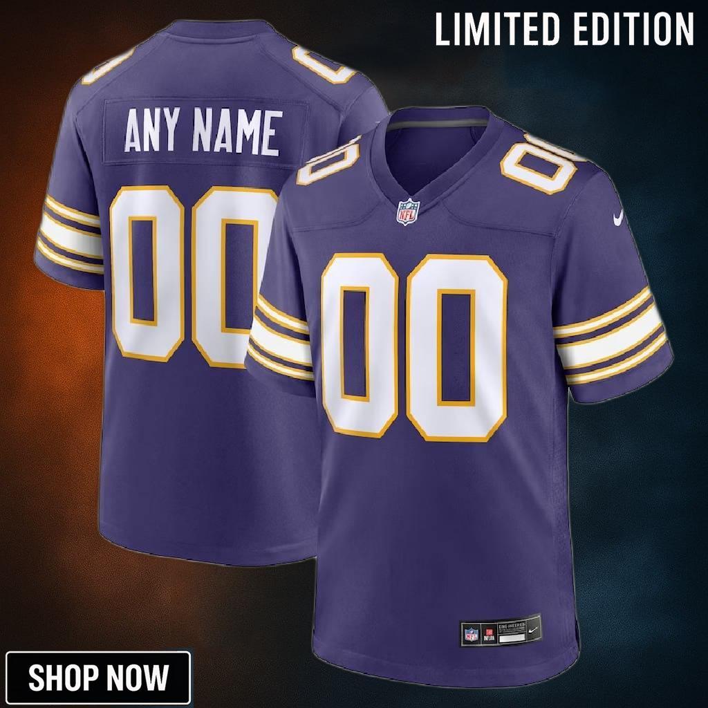 Minnesota Vikings Nike Classic Custom Game Jersey - Purple