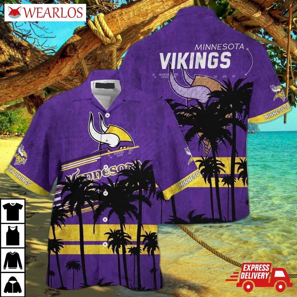 Minnesota Vikings Sunset Palm Hawaiian Shirt