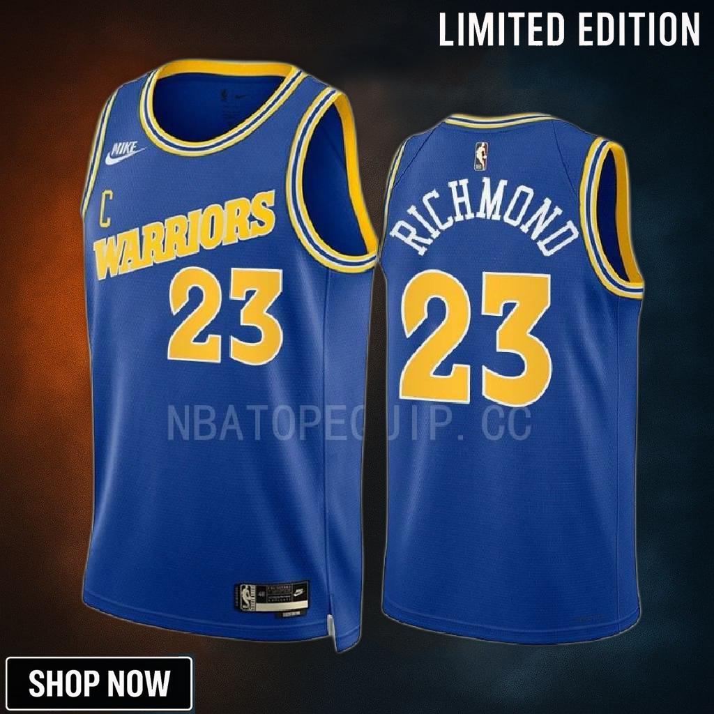 Mitch Richmond 23 Golden State Warriors Blue Men Jersey -23 Classic Edition Swingman