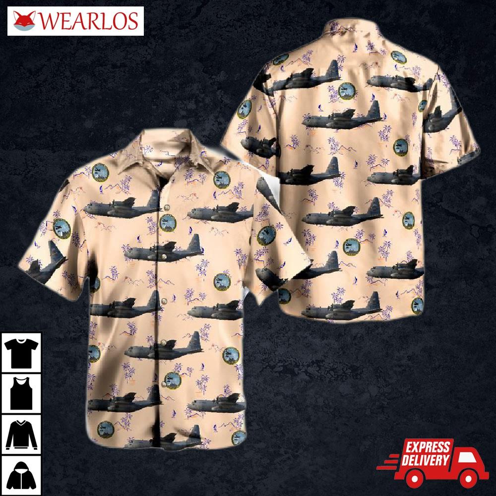Montana Air National Guard 120th Airlift Wing Lockheed C-130h Hercules (l-382) Hawaiian Shirt