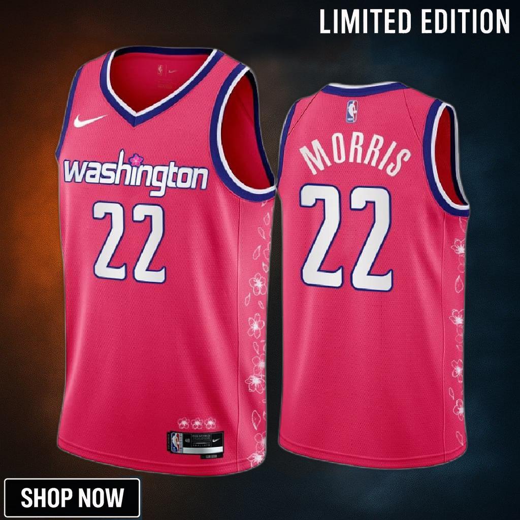 Monte Morris 22 -23 Washington Wizards Pink Cherry Blossom City Jersey Limited Edition
