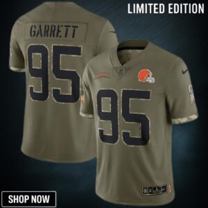 Myles Garrett Cleveland Browns Salute To Service Limited Jersey - Olive