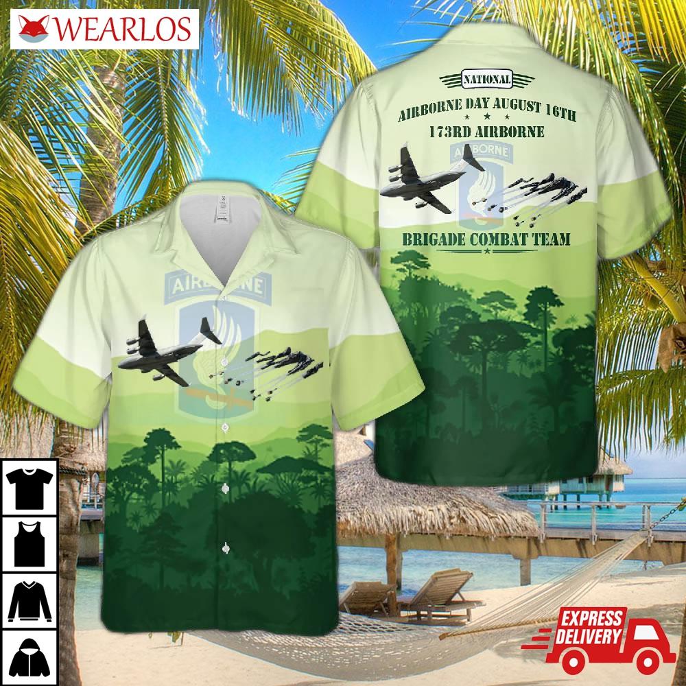 National Airborne Day, 173rd Brigade Combat Team C-17 Aircraft Drops Equipment Hawaiian Shirt
