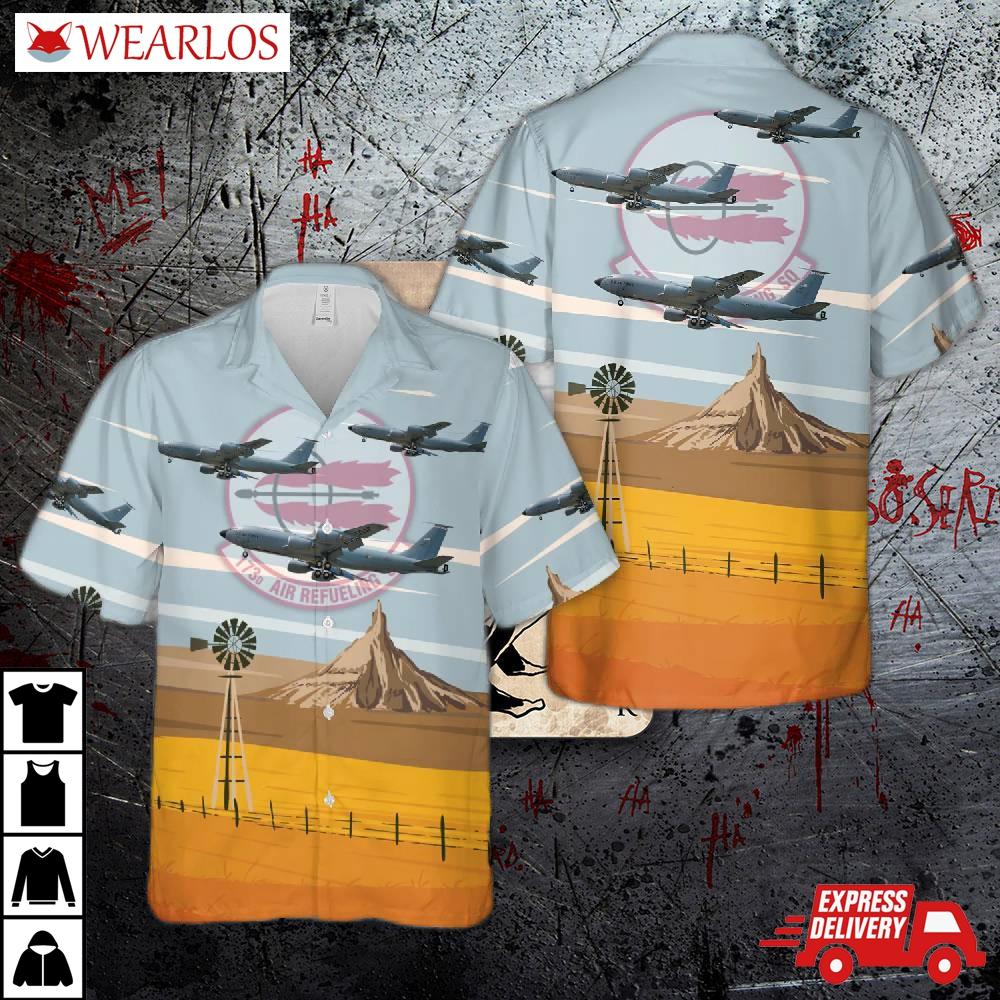 Nebraska Air National Guard 173D Refueling Squadron Boeing Kc-135 Stratotanker Hawaiian Shirt