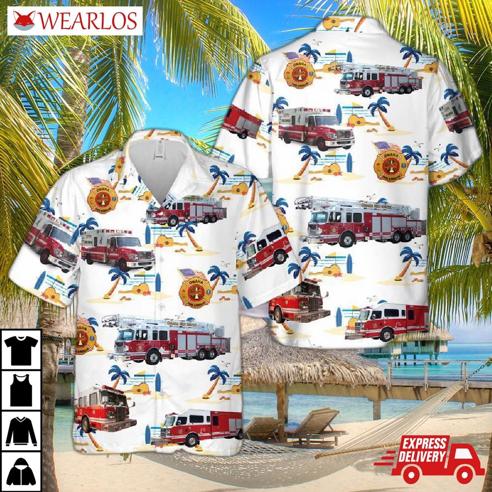 Nebraska Omaha Fire Department Hawaiian Shirt