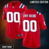 New England Patriots Nfl 2025 Personalized Custom Red Jersey