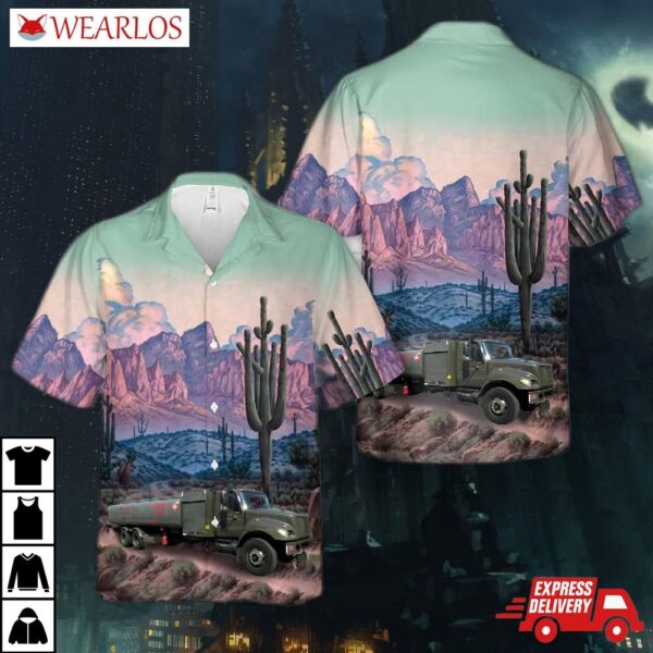 New Jersey Air National Guard 2008 International Workstar 7400 Sba 6x4 Kme R-11 Aircraft Refueler Truck Hawaiian Shirt