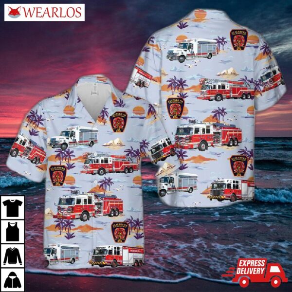 New Jersey Elizabeth Fire Department Hawaiian Shirt